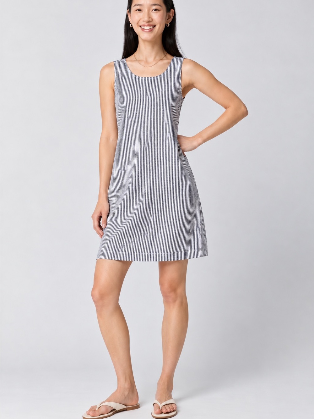 NWT J.Crew Navy and White Striped Sleeveless Mini Dress - size 0